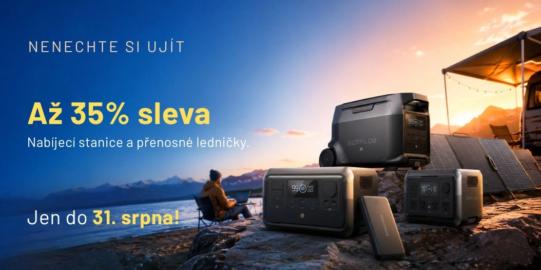 Výjimečná sleva na produkty značky Ecoflow - nabíjecí stanice, solární panely, ledničky, přenosné klimatizace.