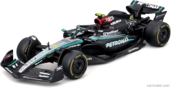 Bburago Mercedes gp F1  W15 Eq Performance Team Amg Petronas Motorsport N 44 Season 2024 Lewis Hamilton - With Pilot And Showcase 1:43 Černá Stříbrná Zelená