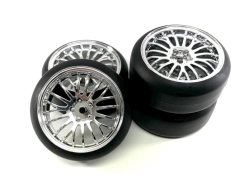 Driftové pneumatiky Absima The Pimp chrom 1:10 včetně disků, 4ks