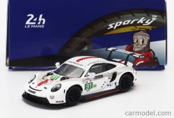 Spark-model Porsche 911 991-2 4.2l Team Porsche Gt N 91 Winner Lmgte Pro Class 24h Le Mans 2022 Gianmaria Bruni - Richard Lietz - Frederic Makowiecki 1:64 Bílá Šedá Červená