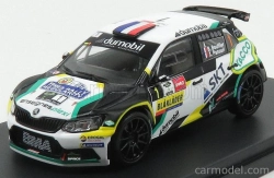 Minipartes Škoda Fabia R5 N 1 Rally Ypres 2018 B.bouffier - X.panseri 1:43 Biela čierna zelená