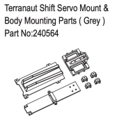 HBP240564 - Terranaut Shift Servo Mount & Body Mounting Parts ( Grey )