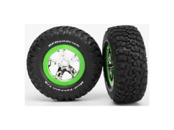 Traxxas kolo 2.2/3.0", disk SCT stříbrný-zelený, pneu KM2 (2) přední