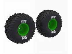Kolesá Arrma s pneumatikami dBoots Cut Chevron, zelený disk (2)