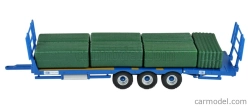 Britains Accessories Trailer - Bale Throw Wagon - Carrello Trasporto Fieno 1:32 Modré Dřevo