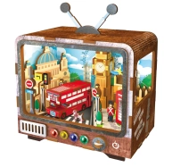 2Kids Toys 3D dřevěná skládačka Retro TV Londýn