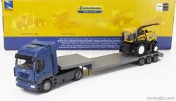 Newray Iveco fiat Stralis 540 Truck Pianale 2009 S New Holland Fr920 Mietitrebbia Gommata Harvester 1:43 Modrá Žltá Čierna