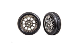 Traxxas koleso 2.2", disk načierno chrómovaný, pneu Ribbed (2) (predné)