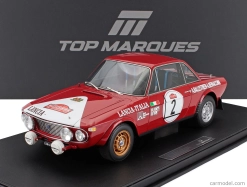 Topmarques Lancia Fulvia Hf 1600 Coupe (nočná verzia) N 2 Winner Rally Sanremo 1972 Amilcare Ballestrieri - Arnaldo Bernacchini - Con Vetrina - S vitrínou 1:12 červená biela
