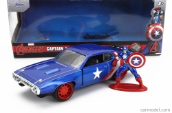 Jada Plymouth Gtx s postavičkou Kapitána Ameriky 1972 1:32 Modrá červená biela