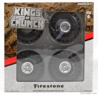 Greenlight príslušenstvo Sada 4x kolies Firestone Monster Truck - Sada 4 Ruote 1:18 Silver Black