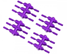 DS Racing Dlouhá scale matice kol, 24ks, Purpurová eloxovaná