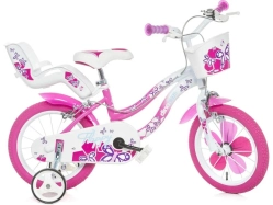 DINO Bikes - Dětské kolo 16" Flappy růžové