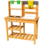 2Kids Toys Dřevěná zahradní kuchyňka s dřezem