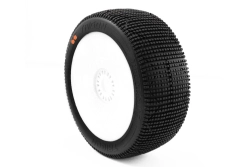 TRIGON V3 BUGGY S3 (MEDIUM) lepené pneumatiky, biele disky, 2 ks.