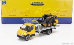 Newray Iveco fiat Daily Roll-off Pianale 2023 s príslušenstvom + New Holland L228 Ruspa Gommata - šmykom riadený traktor 1:36 žltá čierna