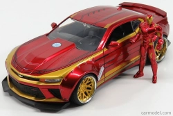 Jada Chevrolet Camaro Coupe s figúrkou Iron Mana 2016 1:24 červené zlato