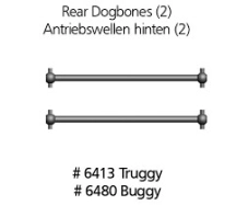 6480 Zadné hnacie hriadele pre Buggy
