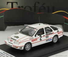 Trofeu Ford england Sierra Xr 4x4 N 2 Rally Švédsko 1987 Stig Blomqvist - Bruno Berglund 1:43 Biela červená