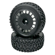 Absima buggy pneu Maxi Block vrátane disku 1:10 predné, čierne, 2 ks