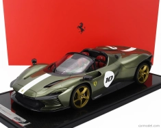 Bbr-models Ferrari Daytona Sp3 Serie Icona N 10 Open Roof 2022 - Con Vetrina - S vitrínou 1:12 Verde Manzoni Lucido - Green Met Silver