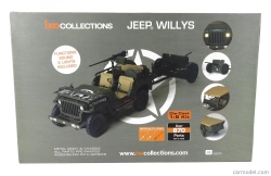Ixo-models Jeep Willys Usa Army s prívesom 1941 - so svetelnými a zvukovými efektmi 1:8 Vojenská zelená