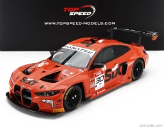Truescale BMW 4-series M4 Gt3 Team Bmw Wrt N 30 Winner 8h Igtc Indy 2023 Sheldon Van Der Linde - Dries Vanthoor - Philippe Eng 1:18 Orange Black
