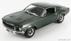 Greenlight Ford usa Mustang Gt390 Coupe 1968 - Bullit - Steve Mcqueen 1:18 Tmavo zelená Highland