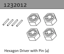 1232012 - Šesťhranný unášač s pinom (4 ks)