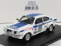 Trofeu Opel Kadett Gt/e (nočná verzia) N 23 Rally Rac Lombard 1975 T.pond - D.richards 1:43 Biela Modrá