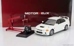 Motorhelix Mitsubishi Lancer Evo Iv s motorom a príslušenstvom 1999 1:18 Scotia White