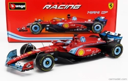 Bburago Ferrari F1  Sf-24 Team Scuderia Ferrari N 16 3rd Miami Gp 2024 Charles Leclerc 1:18 Červená Černá Světle Modrá