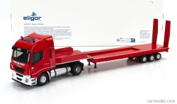 Eligor Iveco fiat Stralis 480xp Truck Rimorchio Pianale Trasporto Mezzi Movimento Terra Vigili Del Fuoco 2016 1:43 Red