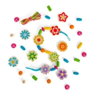 Bigjigs Toys Sada drevených korálikov Summer Flowers