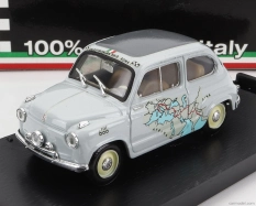 Brumm Fiat 600 Rally Raid Roma-calcutta 1955 13.260km In 11 Giorni - 11 Days 1:43 Grey