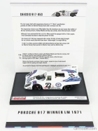 Brumm prom Porsche 917k Team Martini Racing N 22 Winner 24h Le Mans 1971 H.marko - G.van Lennep 1:43 Biela Modrá Červená