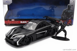 Jada Mazda Rx-7 s figúrkou Black Panther 1995 1:32 čierna