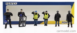 Perfex Figures Set 6x Police Gendarmes & Manifestants Gilets Jaunes Yellow Paris 1:43 Černá Modrá Žlutá