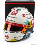 Mini helmet Bell helmet Casco Helmet F1 Kevin Magnussen Team Moneygram Haas N 20 Season 2024 1:2 Bílá