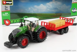Bburago Fendt Vario 1050 Tractor With Trailer 2016 1:50 Zelená Červená
