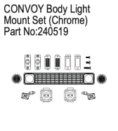 HBP240519 - Body Light Mount Set for Convoy, Chrome