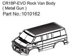 HBP240355 - (1010162) Rock Van Body (silver/black) - EVO 1:18