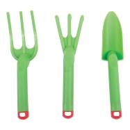 Bigjigs Toys Sada záhradného náradia plastová zelená 3ks