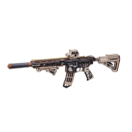 RoboTime 3D dřevěná skládačka Puška na vystřelování gumiček M416 Carbine