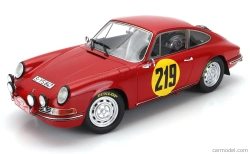 Modely v mierke Matrix Porsche 911s 2.0l Coupe N 219 3rd Rally Montecarlo 1967 Vic Elford - David Stone 1:18 Red