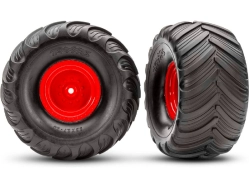 Traxxas kolo 2.0/3.0", disk červený offset 29mm, pneu Terra Groove (pár)