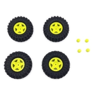 HBP240507 - 1.2inch Deep Star Wheel 68mm Mudder-XL Tire Set ( Yellow )