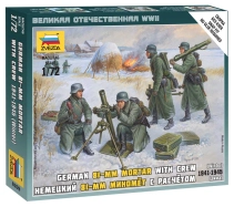 Zvezda figurky Ger. 80mm Mortar with Crew (Winter Unif.) (1:72)