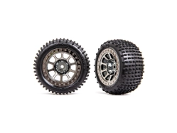 Kolesá Traxxas 2,2", čierny chrómový disk, pneumatiky Alias (2) (vzadu)