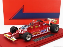 Gp-replicas Ferrari F1  126cx Comprex Turbo N 27 Usa Ovest Long Beach Gp (with Pilot Figure) 1981 G.villeneuve - Con Vetrina - With Showcase 1:18 Red